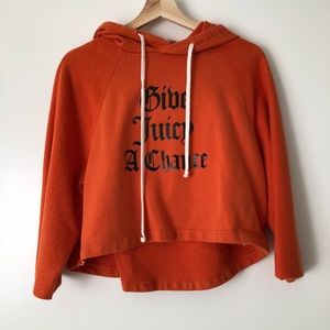 Orange “give juicy a chance” hoodie